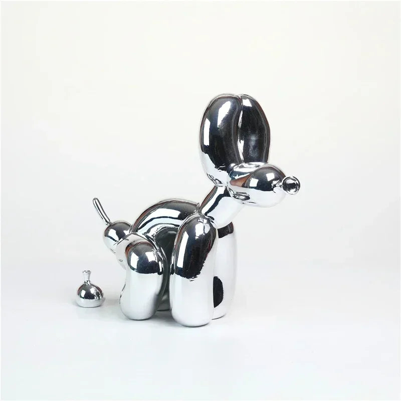 Modern Nordic Poop Balloon Dog Sculpture Resin Animal Puppy Statue Home Decoration Crafts Living Room Sculptures and Figurines