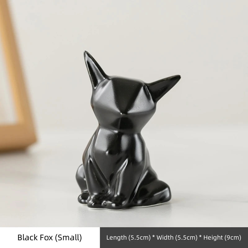 Nordic Ceramic Fox Figurine Home Decor Items Home Office Cabinet Decor Animal Sculptures & Figurines Aesthetic Room Decoration
