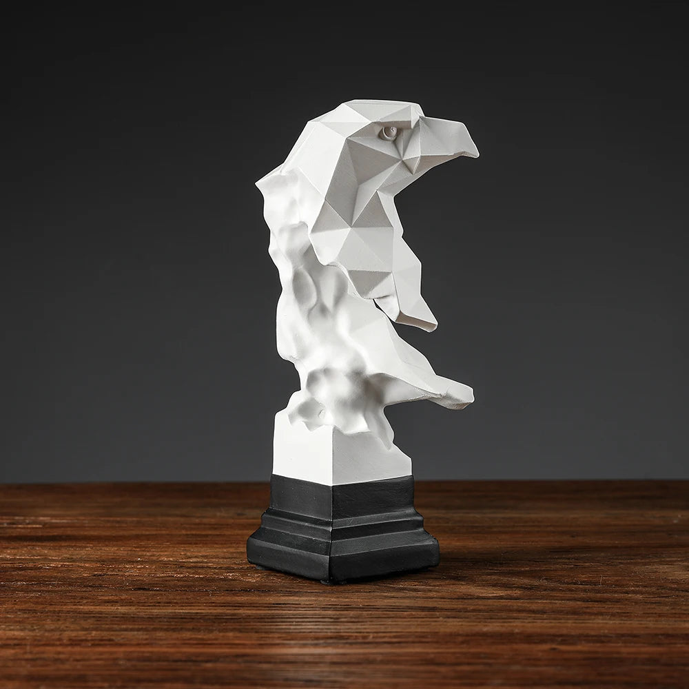 Modern American Bald Eagle Family Statue in Rustic Home Decor White 3D Sculptures Figurines Desk Table Decoration Accessories