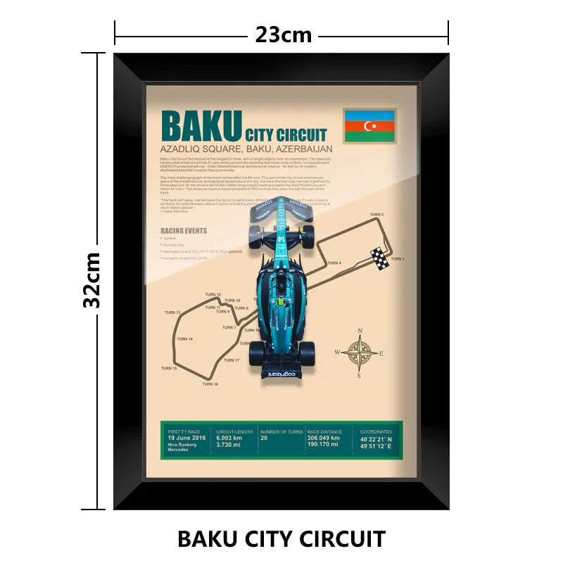 Bburago 1:43 F1 Aston Martin 2024 Aramco Team Fernando Alonso Car Model Monaco Canada Netherlands GP Circuits Track Posters