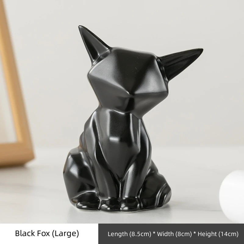Nordic Ceramic Fox Figurine Home Decor Items Home Office Cabinet Decor Animal Sculptures & Figurines Aesthetic Room Decoration