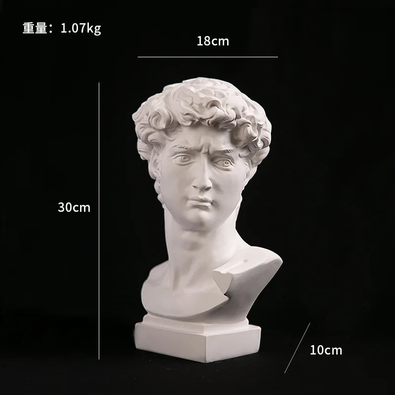 European Home Decoration David Head Resinstatues Statues Home Decor Modern Abstract Art Bust Sculpture Art Sketch Practice