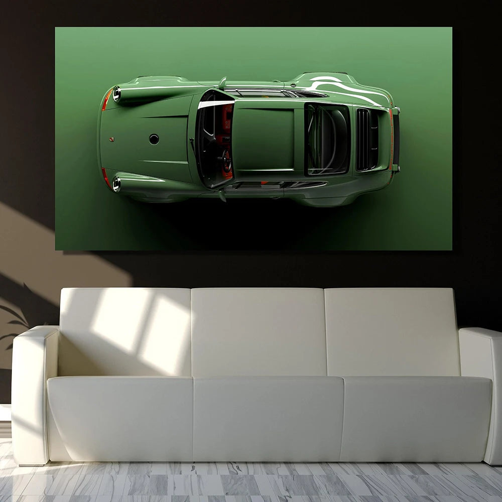 Modern Luxury Sports Car 911 Carrera Canvas Painting Classical Supercar Green Poster and Print Wall Art Living Room Home Decor