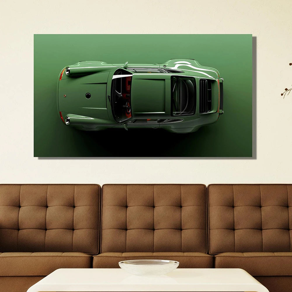 Modern Luxury Sports Car 911 Carrera Canvas Painting Classical Supercar Green Poster and Print Wall Art Living Room Home Decor