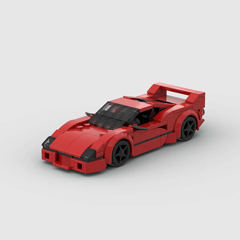 MOC F40 City Speed Champion Sports Car Building Blocks Famous Supercar Creative Garage Technique Vehicle Educational Toys Kids