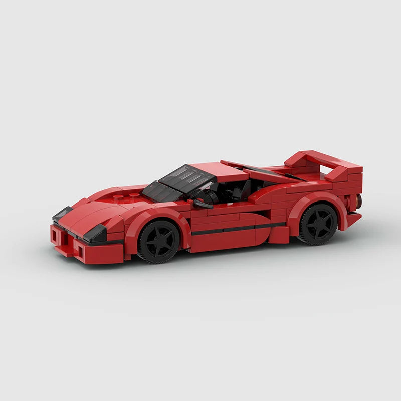 MOC F40 City Speed Champion Sports Car Building Blocks Famous Supercar Creative Garage Technique Vehicle Educational Toys Kids