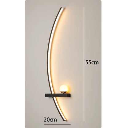 Wall Lamp Nordic Modern Black Gold Minimalist Living Room Sofa Background Wall Decorative Lamp Light Luxury Bedroom Bedside Lamp