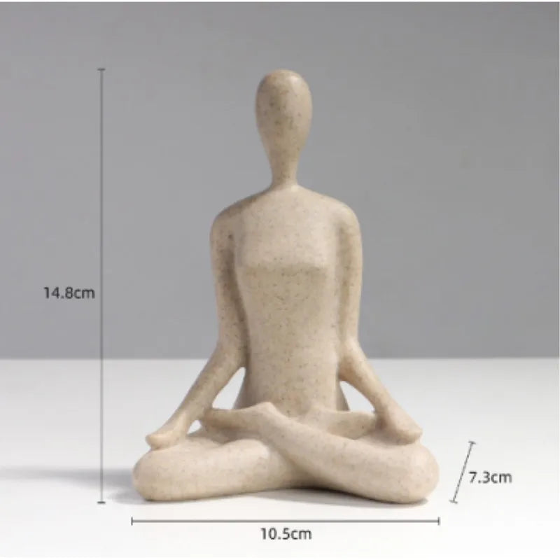 Small Yoga Pose Figurines Interior Modern Home Decor Girl Art Abstract Sculpture Luxury Living Room Desktop Accessories