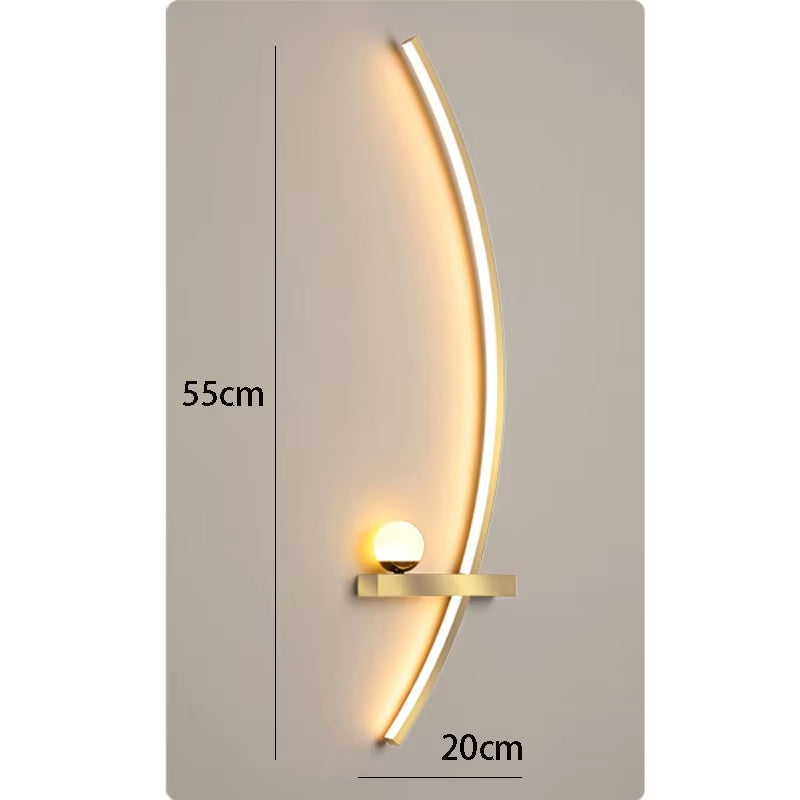 Wall Lamp Nordic Modern Black Gold Minimalist Living Room Sofa Background Wall Decorative Lamp Light Luxury Bedroom Bedside Lamp