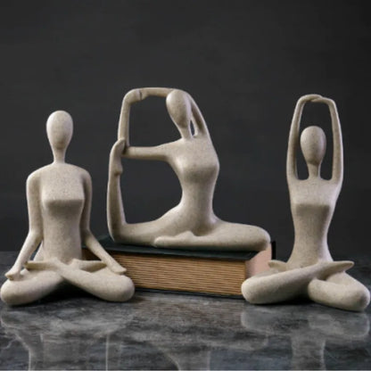 Small Yoga Pose Figurines Interior Modern Home Decor Girl Art Abstract Sculpture Luxury Living Room Desktop Accessories
