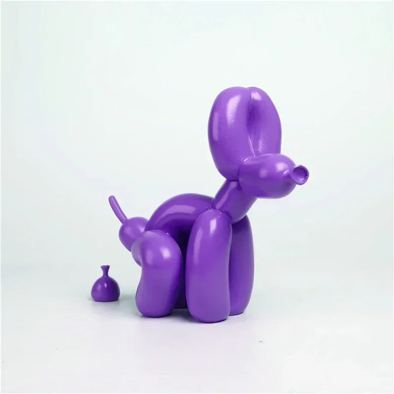 Modern Nordic Poop Balloon Dog Sculpture Resin Animal Puppy Statue Home Decoration Crafts Living Room Sculptures and Figurines