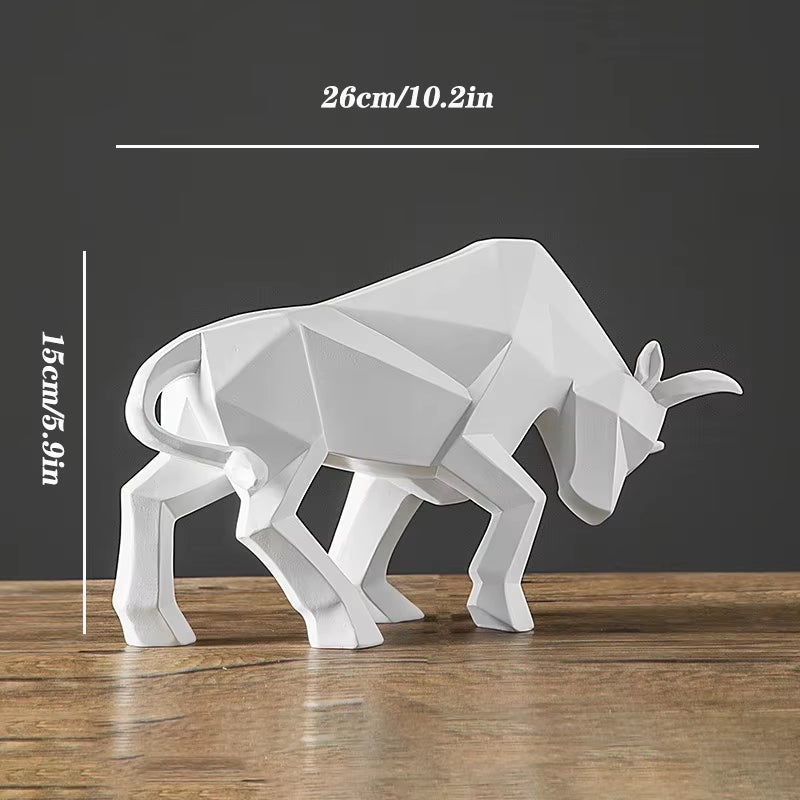 Resin Wall Street Bull Statue Bison Sculpture Decoration Abstract Animal Figurine Room Desk Home Study Decor Ornaments Gift