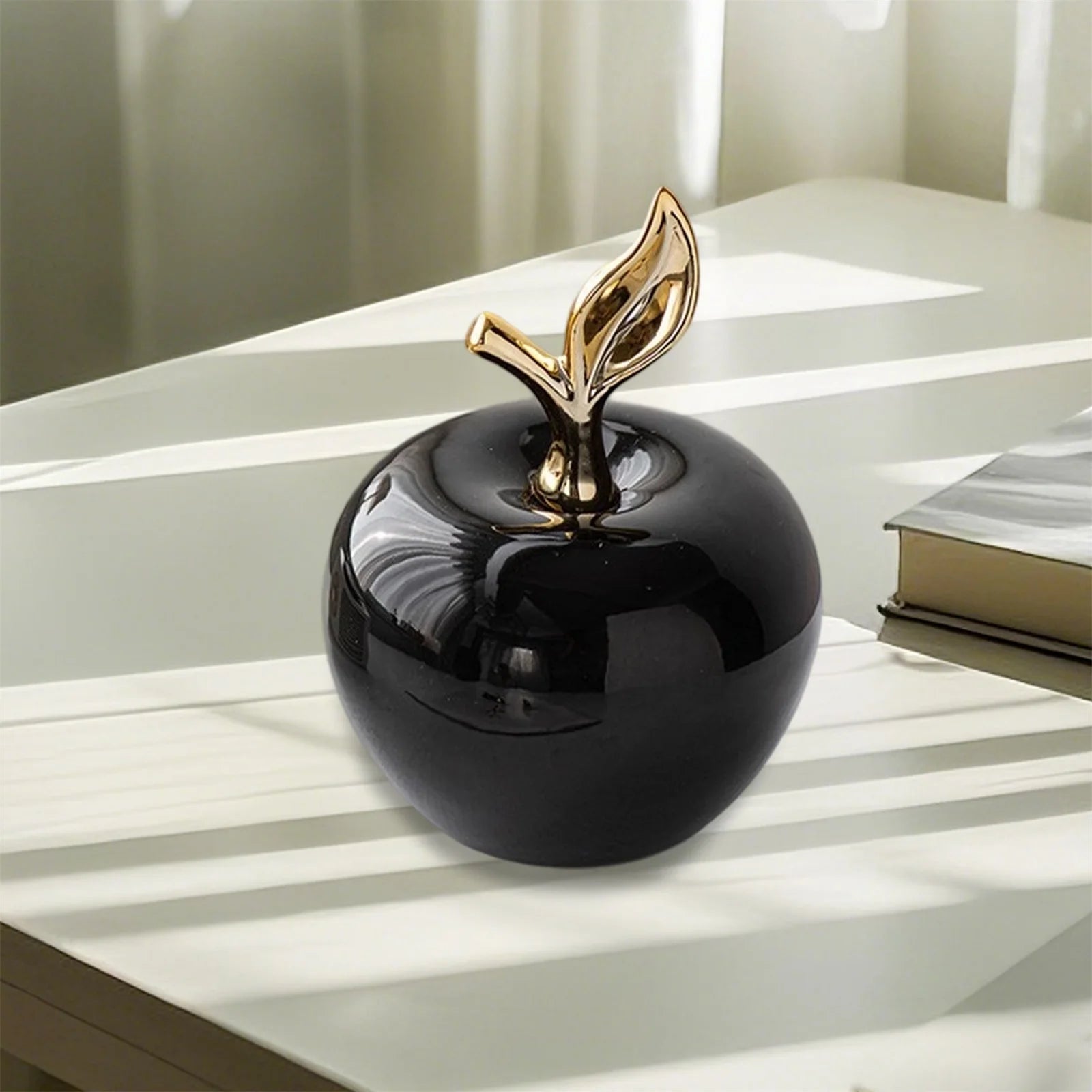 Apple Decorations Realistic Decorative Resin Fruit Figurines for Desktop Home Decor Present