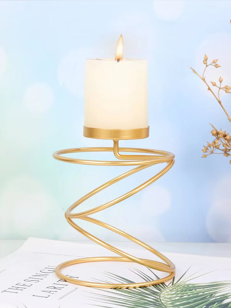 Ins Luxury Style Metal Candle Holders Simple Golden Wedding Decoration Bar Party Living Room Decor Home Decor Candlestick