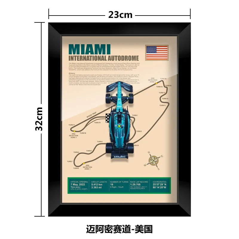 Bburago 1:43 F1 Aston Martin 2024 Aramco Team Fernando Alonso Car Model Monaco Canada Netherlands GP Circuits Track Posters