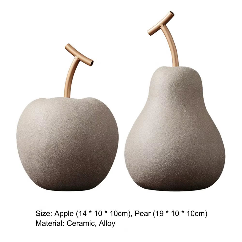 Modern Style Home Decor Ceramic Apple Figurines Creative Arts & Crafts Home Decoration Accessories Sweet Ornaments for Wedding