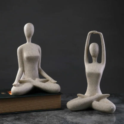 Small Yoga Pose Figurines Interior Modern Home Decor Girl Art Abstract Sculpture Luxury Living Room Desktop Accessories
