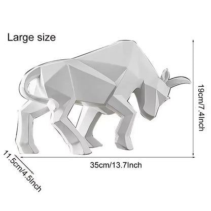 Morden Geometric Bull Statue Ornament Cafe Cattle Sculptures Animal Figurines Abstract Hotel Home Decoration