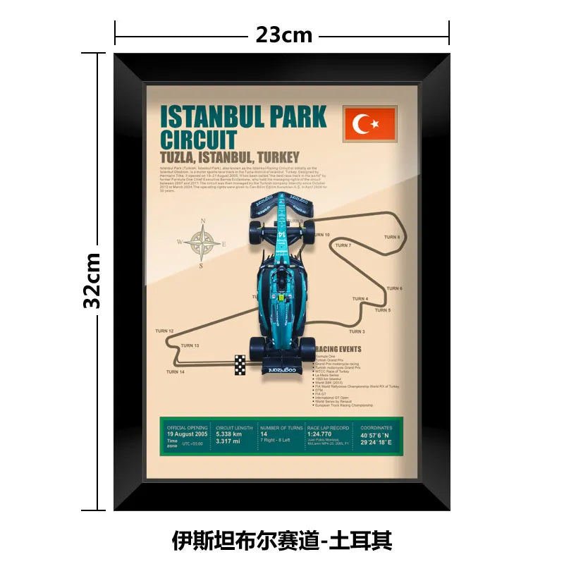 Bburago 1:43 F1 Aston Martin 2024 Aramco Team Fernando Alonso Car Model Monaco Canada Netherlands GP Circuits Track Posters