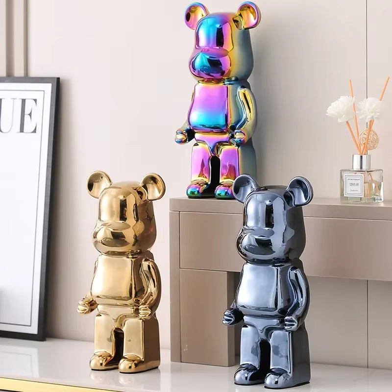 28Cm Aesthetic Bear Figure Ceramics Violent Bear Statues Figurine Sculptures Decor Luxury Living Room Decoration Home Ornament