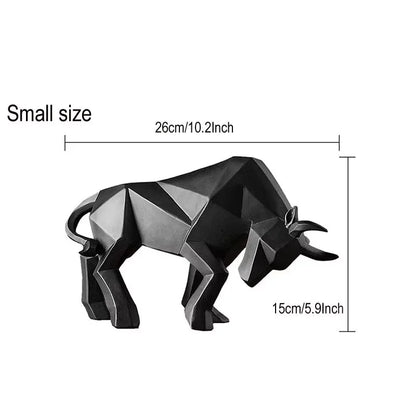 Morden Geometric Bull Statue Ornament Cafe Cattle Sculptures Animal Figurines Abstract Hotel Home Decoration