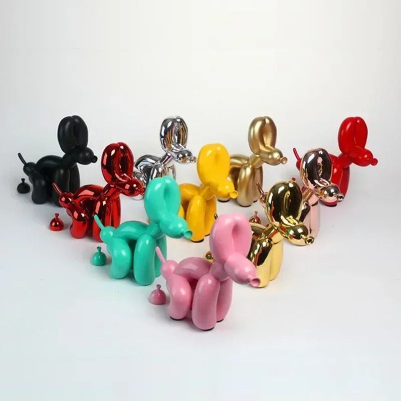 Modern Nordic Poop Balloon Dog Sculpture Resin Animal Puppy Statue Home Decoration Crafts Living Room Sculptures and Figurines