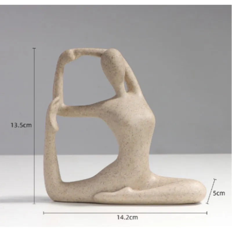 Small Yoga Pose Figurines Interior Modern Home Decor Girl Art Abstract Sculpture Luxury Living Room Desktop Accessories