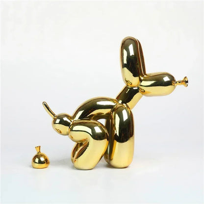 Modern Nordic Poop Balloon Dog Sculpture Resin Animal Puppy Statue Home Decoration Crafts Living Room Sculptures and Figurines