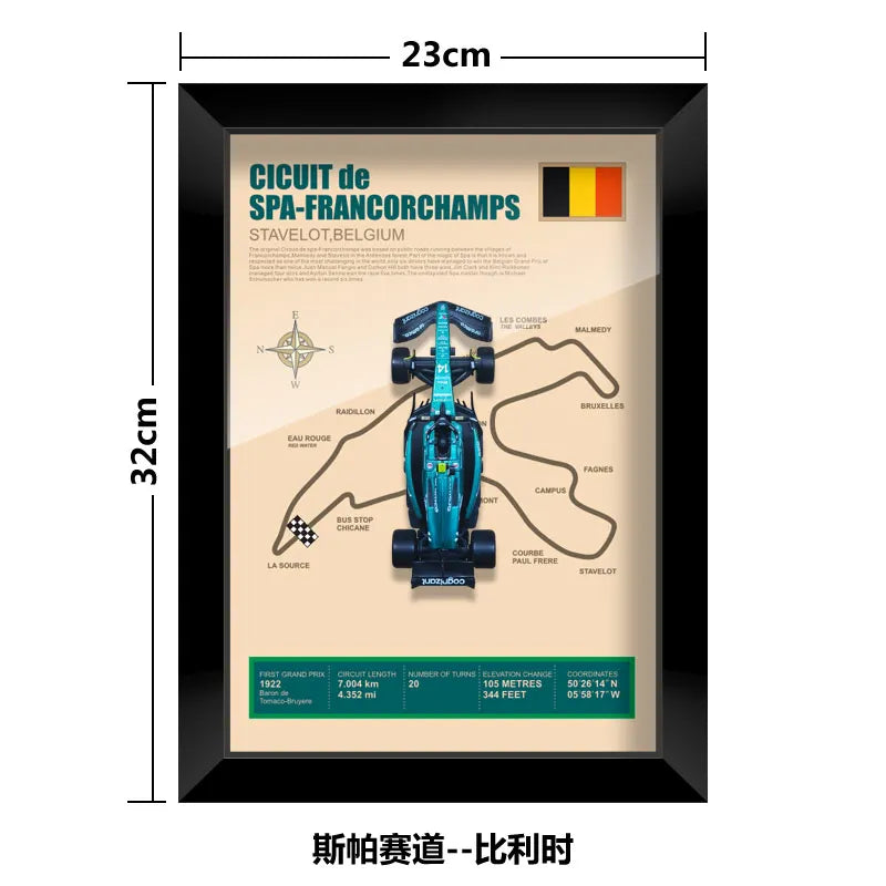 Bburago 1:43 F1 Aston Martin 2024 Aramco Team Fernando Alonso Car Model Monaco Canada Netherlands GP Circuits Track Posters