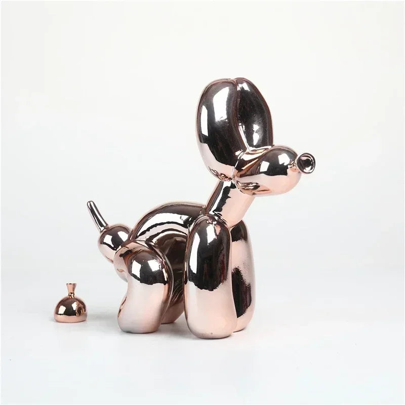 Modern Nordic Poop Balloon Dog Sculpture Resin Animal Puppy Statue Home Decoration Crafts Living Room Sculptures and Figurines