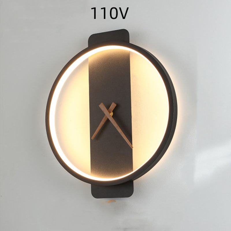 Nordic Wall Lamp Bedroom Bedside Lamp Clock Modeling Lamp