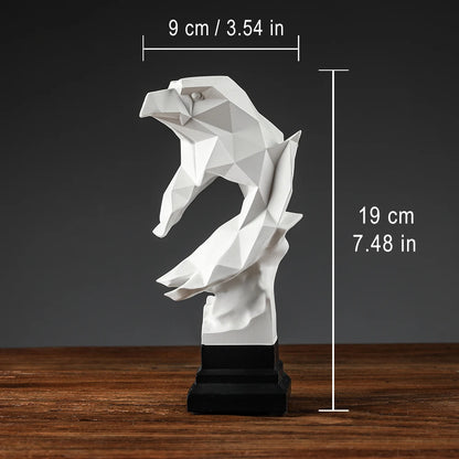 Modern American Bald Eagle Family Statue in Rustic Home Decor White 3D Sculptures Figurines Desk Table Decoration Accessories