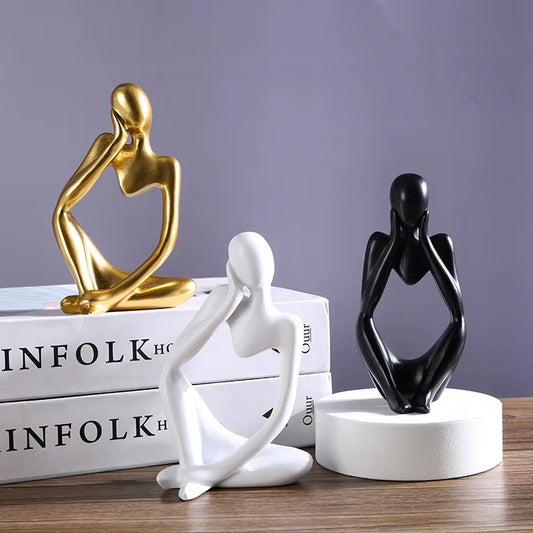 Sand Color the Thinker Abstract Statues Sculptures Yoga Figurine Nordic Living Room Home Decor Decoration Maison Desk Ornaments