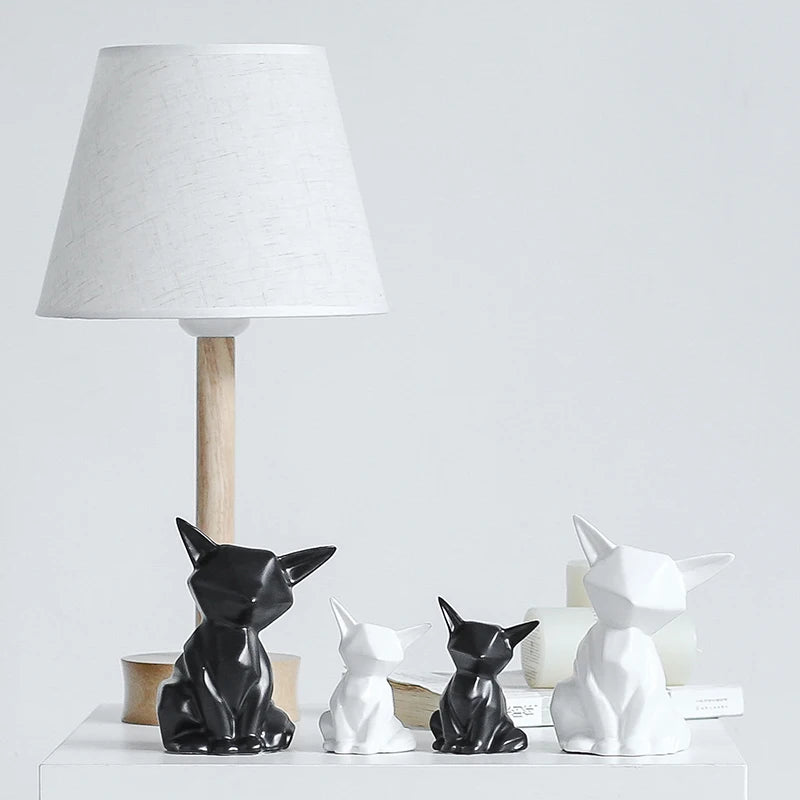 Nordic Ceramic Fox Figurine Home Decor Items Home Office Cabinet Decor Animal Sculptures & Figurines Aesthetic Room Decoration