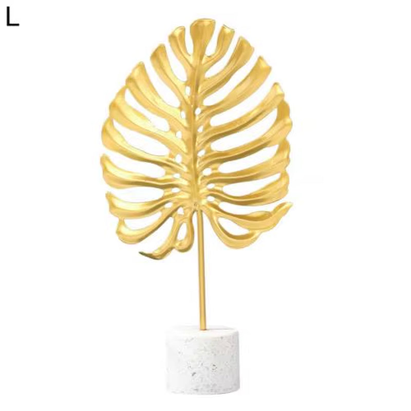 Iron Monstera Leaf Model Figurines Manual Craft Home Ornaments Ginkgo Leaves Ornament Photo Props Statues Sculptures Home Decor