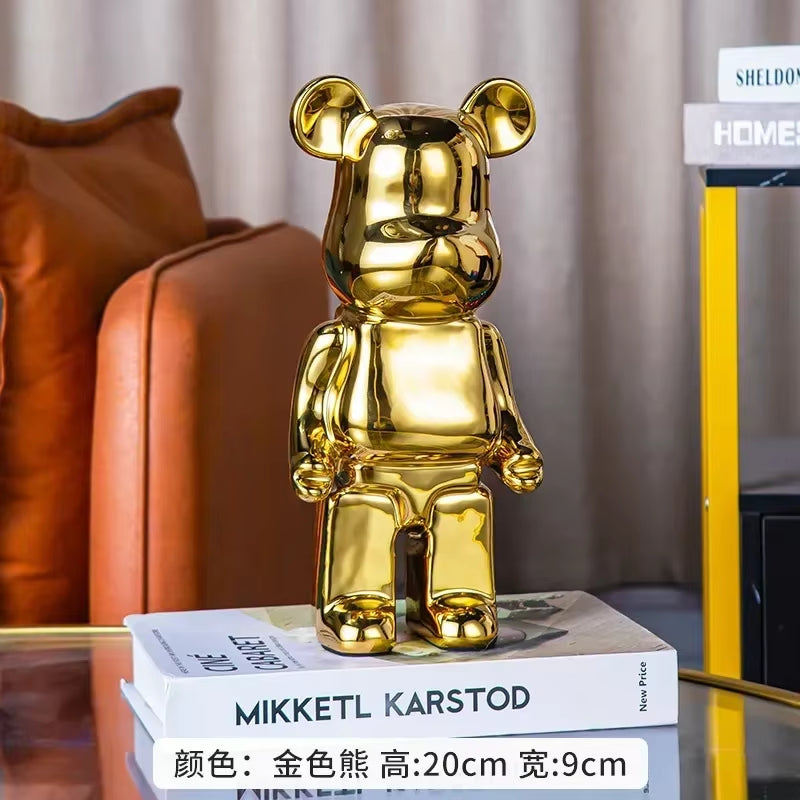 28Cm Aesthetic Bear Figure Ceramics Violent Bear Statues Figurine Sculptures Decor Luxury Living Room Decoration Home Ornament