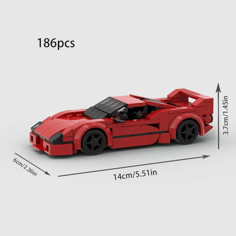 MOC F40 City Speed Champion Sports Car Building Blocks Famous Supercar Creative Garage Technique Vehicle Educational Toys Kids