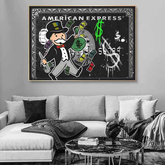 Alec Monopoly Express Canvas Posters and Prints Vintage Graffiti Painting Wall Art Picture Cuadros Home Decoration No Frame