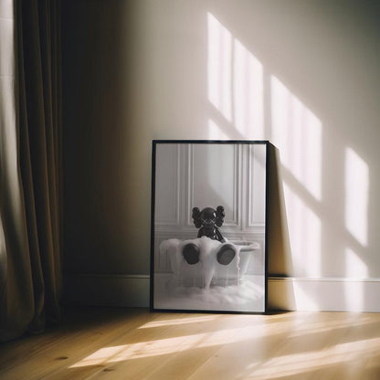 Black Kaws Figure in Tub, Kaws Poster Print, Hypebeast Figure Poster, Bathroom Art Print, Kaws Picture, Gifts Poster No Frame Decor Decorative Decor