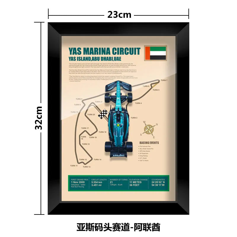 Bburago 1:43 F1 Aston Martin 2024 Aramco Team Fernando Alonso Car Model Monaco Canada Netherlands GP Circuits Track Posters