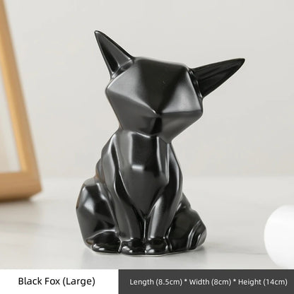 Nordic Ceramic Fox Figurine Home Decor Items Home Office Cabinet Decor Animal Sculptures & Figurines Aesthetic Room Decoration