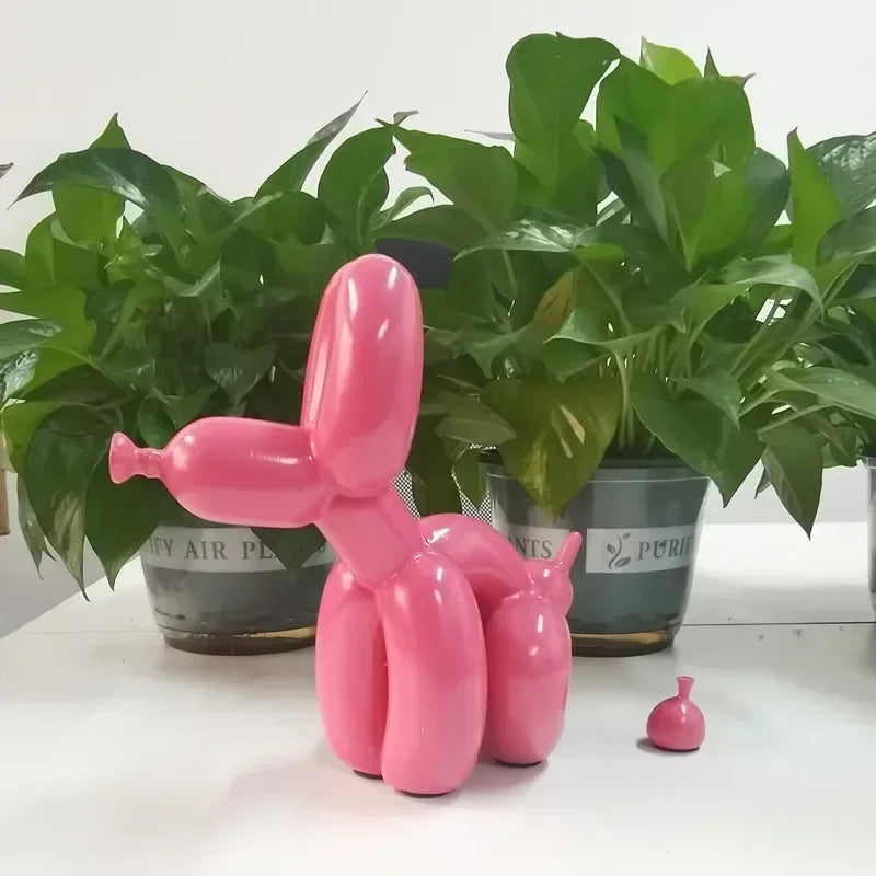 Modern Nordic Poop Balloon Dog Sculpture Resin Animal Puppy Statue Home Decoration Crafts Living Room Sculptures and Figurines