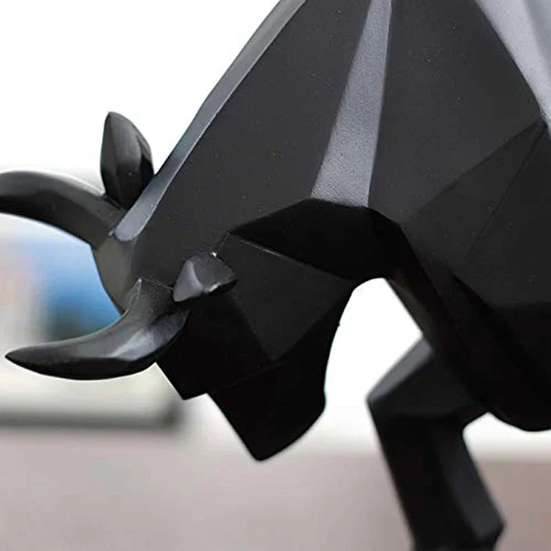 Morden Geometric Bull Statue Ornament Cafe Cattle Sculptures Animal Figurines Abstract Hotel Home Decoration