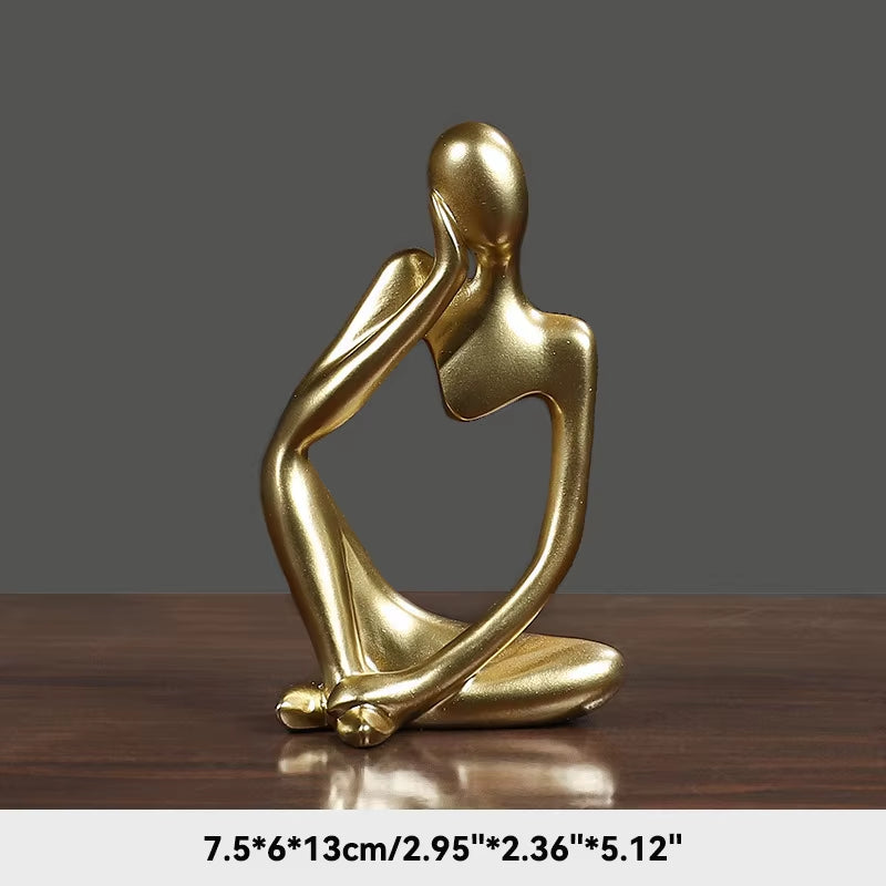 Abstract the Thinker Statues Sculptures Yoga Figurine Desk Ornaments Nordic Living Room Home Decor Decoration Maison Accessories