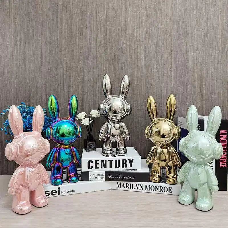 Nordic Creative Space Rabbit Office Desk Figurines, Cartoon Home Decoration, Home Accessories, Arts and Crafts Supplies