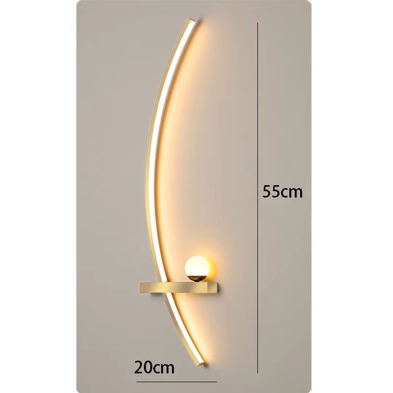 Wall Lamp Nordic Modern Black Gold Minimalist Living Room Sofa Background Wall Decorative Lamp Light Luxury Bedroom Bedside Lamp