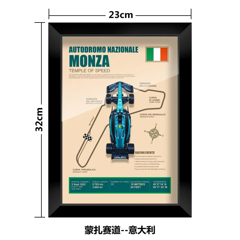 Bburago 1:43 F1 Aston Martin 2024 Aramco Team Fernando Alonso Car Model Monaco Canada Netherlands GP Circuits Track Posters
