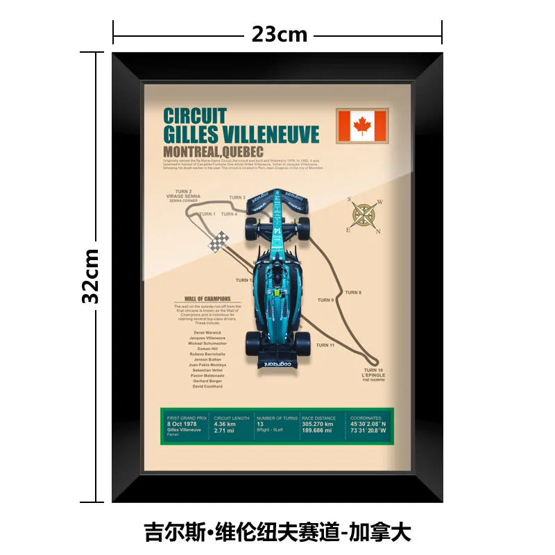Bburago 1:43 F1 Aston Martin 2024 Aramco Team Fernando Alonso Car Model Monaco Canada Netherlands GP Circuits Track Posters