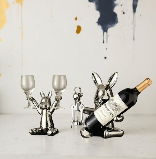 Tipsy Rabbits - Rabbit Wine Rack Ornaments