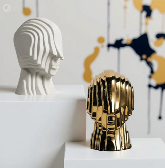 Fragmented Mind – Layered Abstract Ceramic Head Sculpture